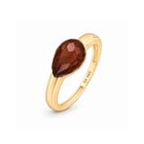 Drop Koleksiyonu Koyu Kahverengi Taşlı Altın yÜZÜK 3