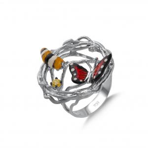 Monarch Butterfly MBHR0012-CZ Gümüş Yüzük
