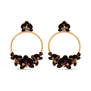 BLACK ORCHID EARRING