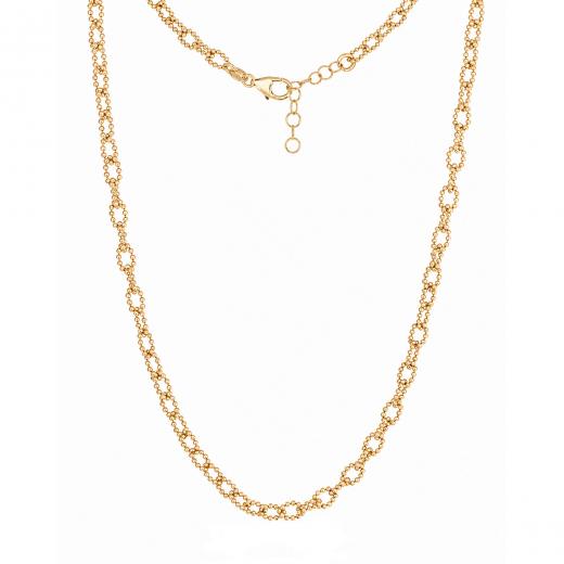 Stylish and Chunky Gold Necklace with Interlocking Doric Ring Details