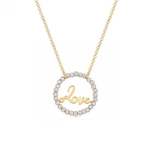 Dorico Collection Full Gold Heart-Shaped Pendant Necklace