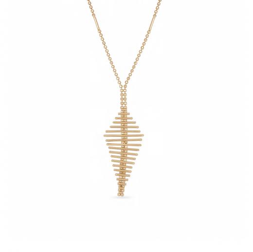 Gold Necklace with a Rod Design