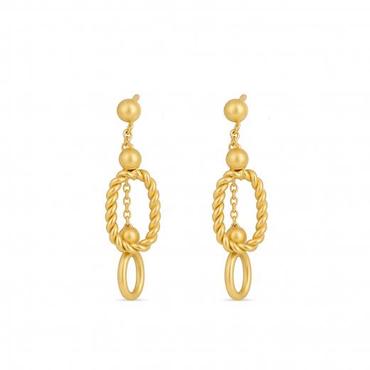 Twist-Design Gold Earrings